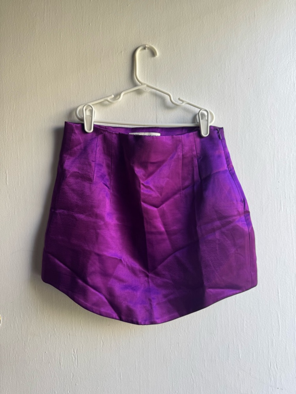 Zara Vibrant Purple Satin Mini Skirt